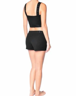 Crop top Jeanne noir-Huit Clearance