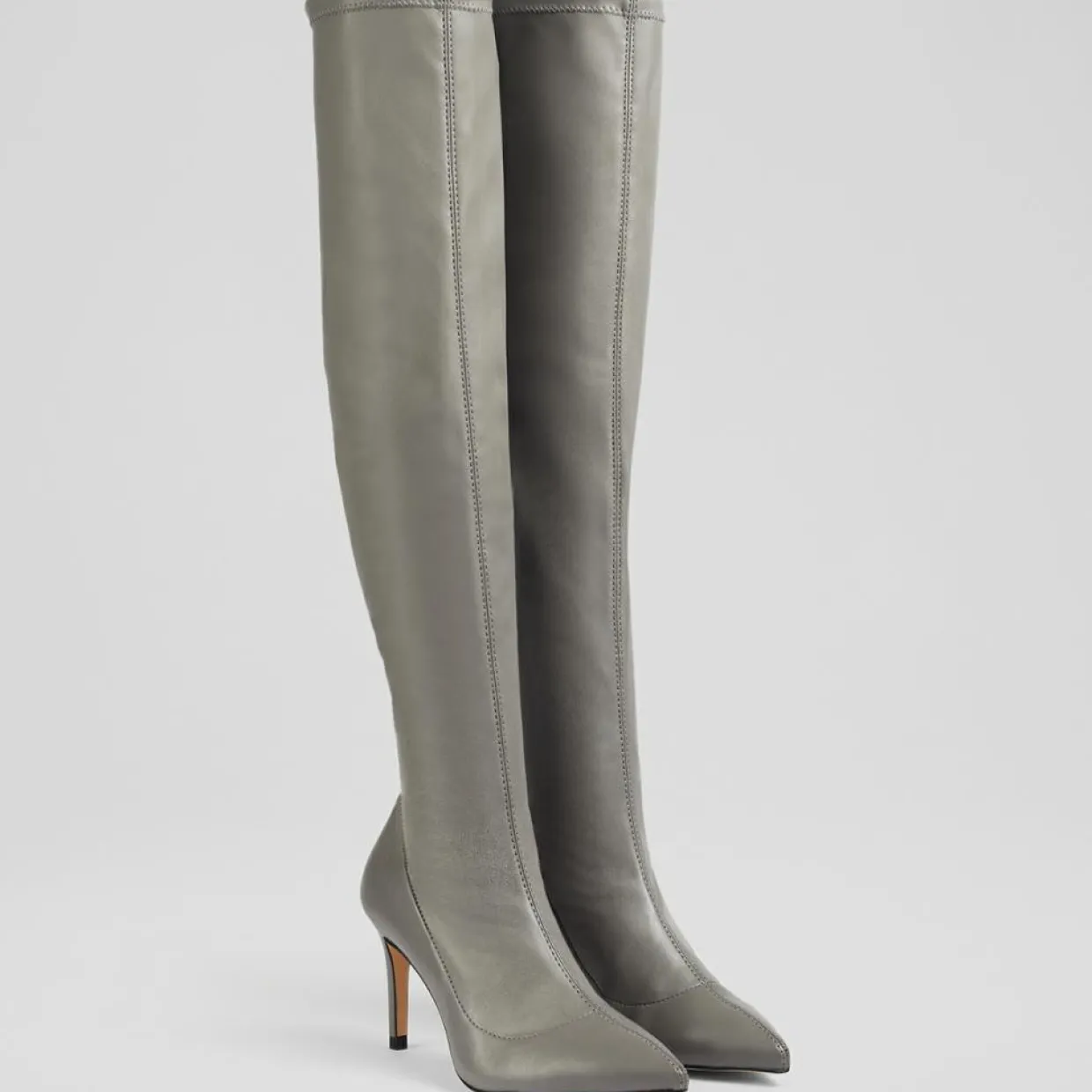 Femme L.K. Bennett Bottes^Cuissardes Blake grises - Talon 8,5 cm