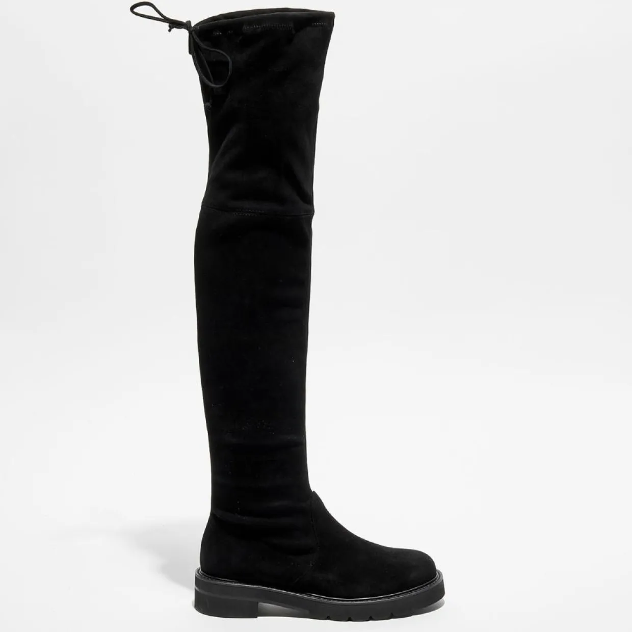 Femme Stuart Weitzman Bottes^Cuissardes en Velours de Cuir Lowland Lift noires