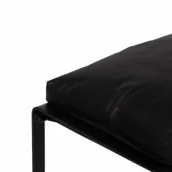 Bois & Chiffons Poufs^Damo black pouf Leather Noir - 68x46x35 cm
