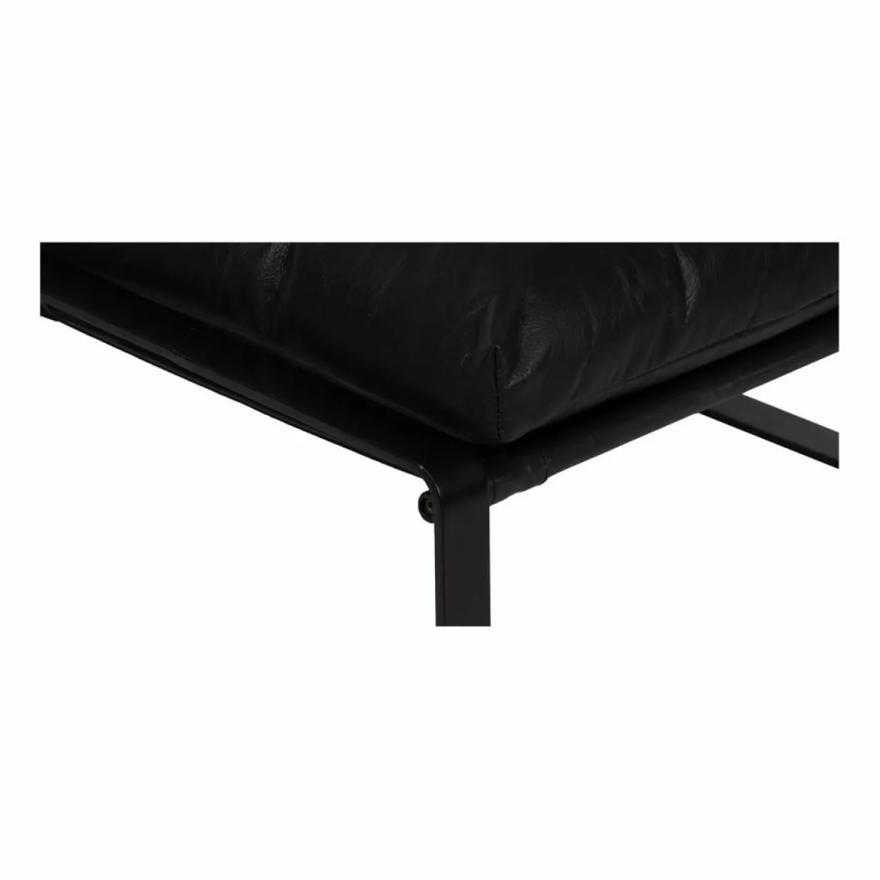 Bois & Chiffons Poufs^Damo black pouf Leather Noir - 68x46x35 cm