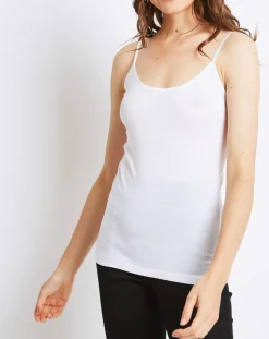 Débardeur 100% Coton Fil d'Ecosse blanc-Mare Outlet
