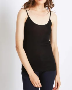 Femme Mare Lingerie, Nuit^Débardeur 100% Coton Fil d'Ecosse noir
