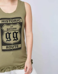 Femme John Galliano T-Shirts^Débardeur à motif kaki/noir