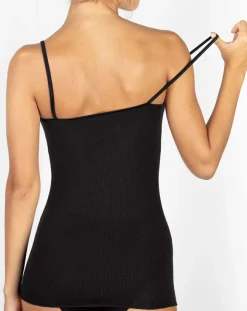 Femme Mare Tops Et Blouses^Débardeur bord satin en Laine & Soie noir