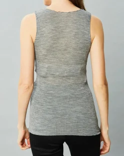 Femme Mare Lingerie, Nuit^Débardeur Célia en Laine & Soie gris