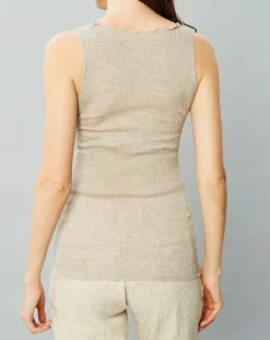 Femme Mare Lingerie, Nuit^Débardeur en Laine & Soie caramel