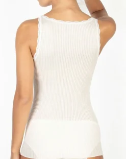 Femme Mare T-Shirts^Débardeur fines bretelles en Laine mélangée ivoire
