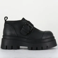 Femme Lofina Derbies^Derbies en Cuir 4005 gas noires - Talon : 6cm