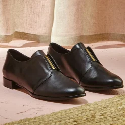 Derbies en Cuir Edorine noires-Cosmoparis New