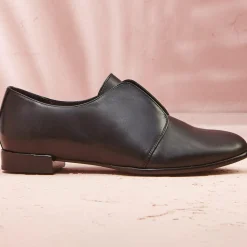 Derbies en Cuir Edorine noires-Cosmoparis New