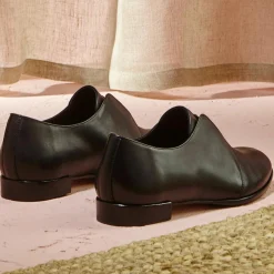 Derbies en Cuir Edorine noires-Cosmoparis New