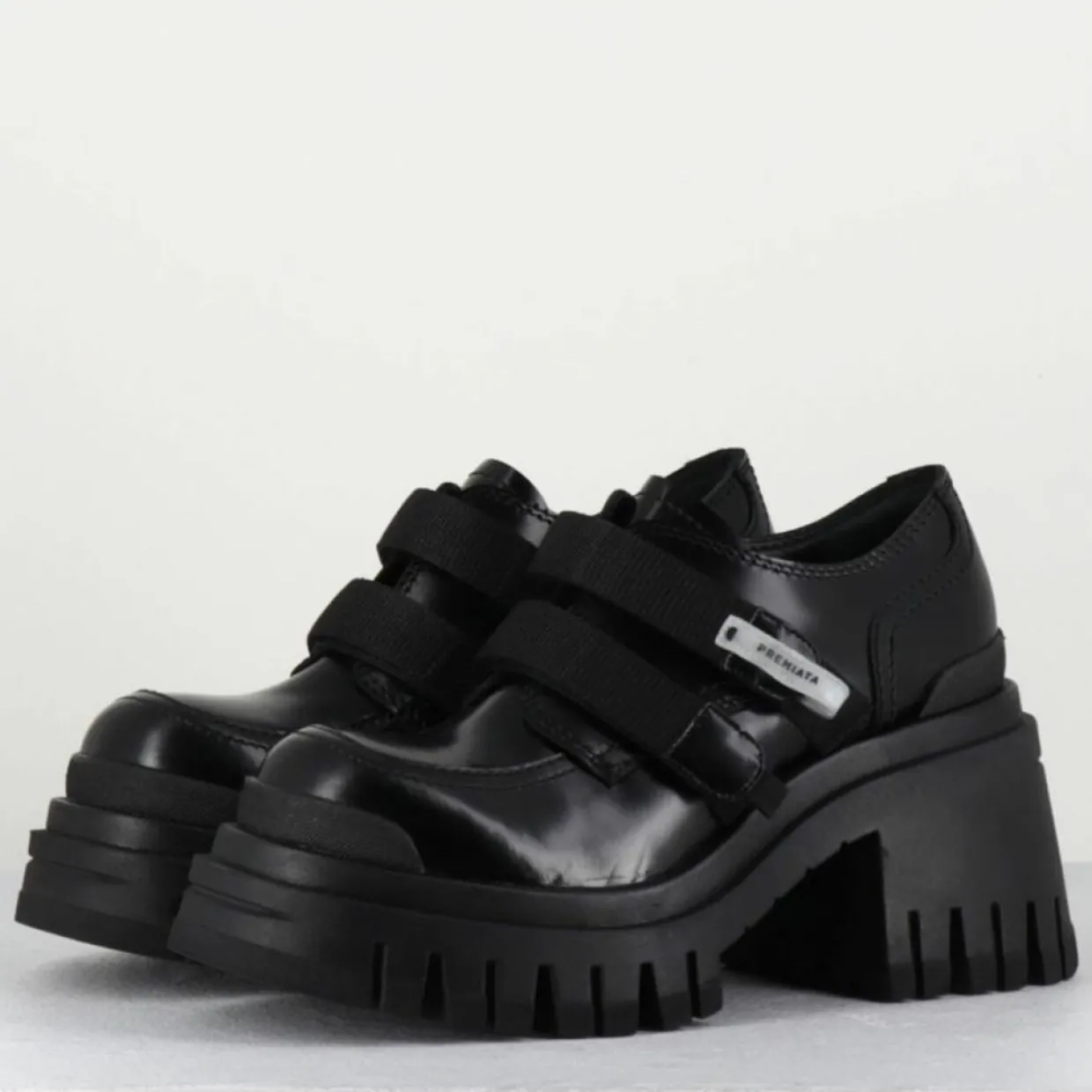 Derbies en Cuir M6349 noires - Talon : 5.5cm-Premiata Outlet