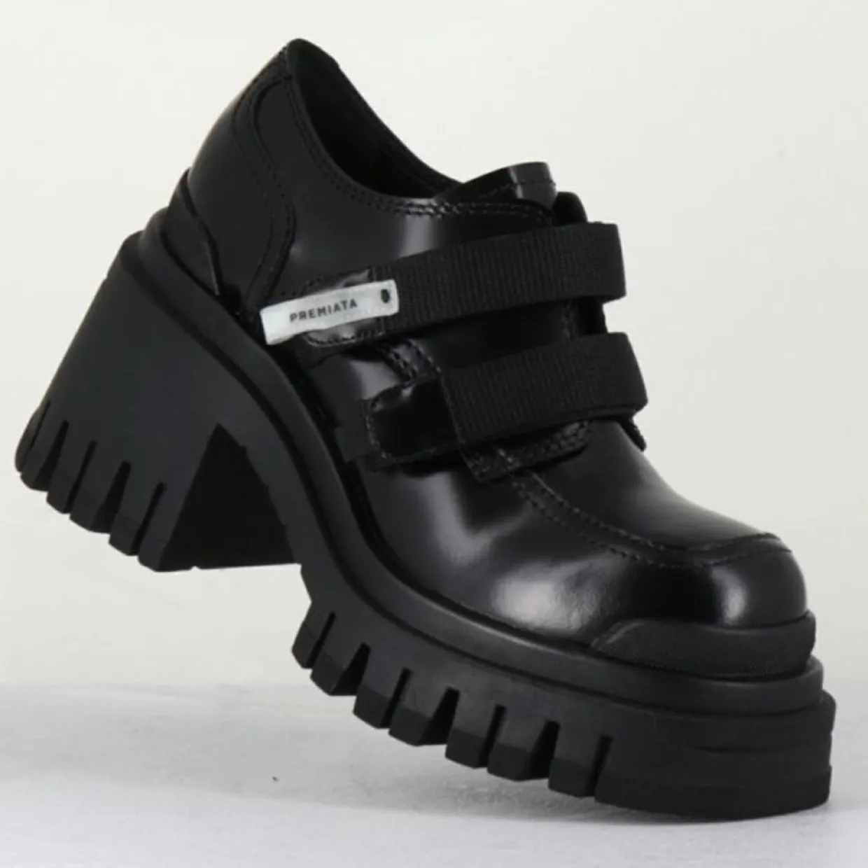 Derbies en Cuir M6349 noires - Talon : 5.5cm-Premiata Outlet
