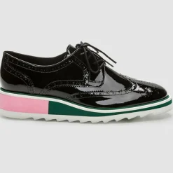 Femme Cosmoparis Derbies^Derbies en Cuir Vernis Vallea noires - Talon 5 cm