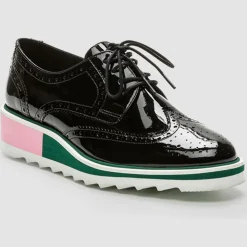 Femme Cosmoparis Derbies^Derbies en Cuir Vernis Vallea noires - Talon 5 cm