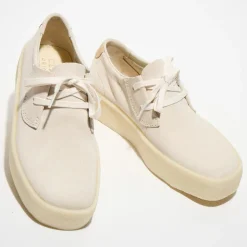 Homme Clarks Derbies^Derbies en Velours de Cuir Ashcott Cup écrues