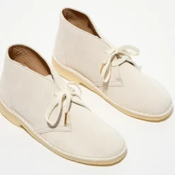 Desert boots en Velours de Cuir Desert écrues-Clarks Online