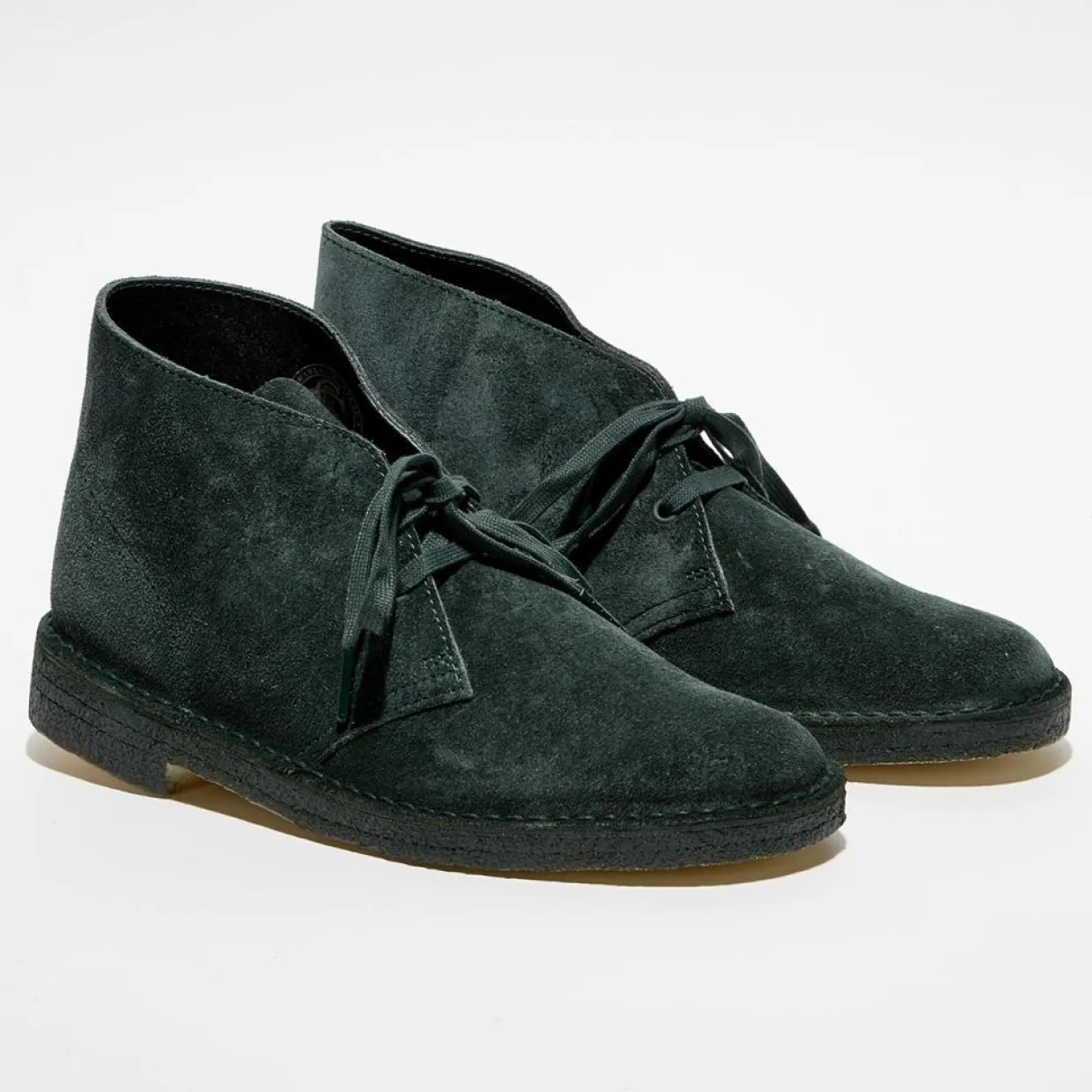 Desert boots en Velours de Cuir vert foncé-Clarks