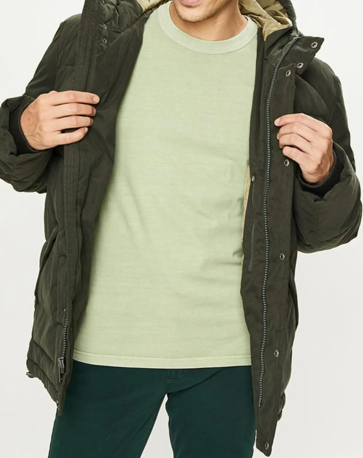 Doudoune Micro Twill Barn Puffer kaki foncé-Dockers Online