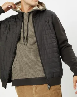 Homme Hackett London Manteaux^Doudoune Bi-matière Hybride Media noir/marron