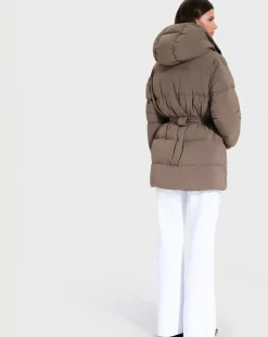 Doudoune ceinturée Dilek kaki marron-Zapa Discount