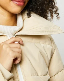 Femme Esprit Manteaux^Doudoune courte col montant zip collection EDC by beige