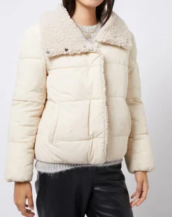 Doudoune courte doublée intérieur fourré sherpa écrue-Esprit Discount