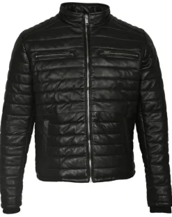 Doudoune en Cuir Anibal noire-Blue Wellford Best