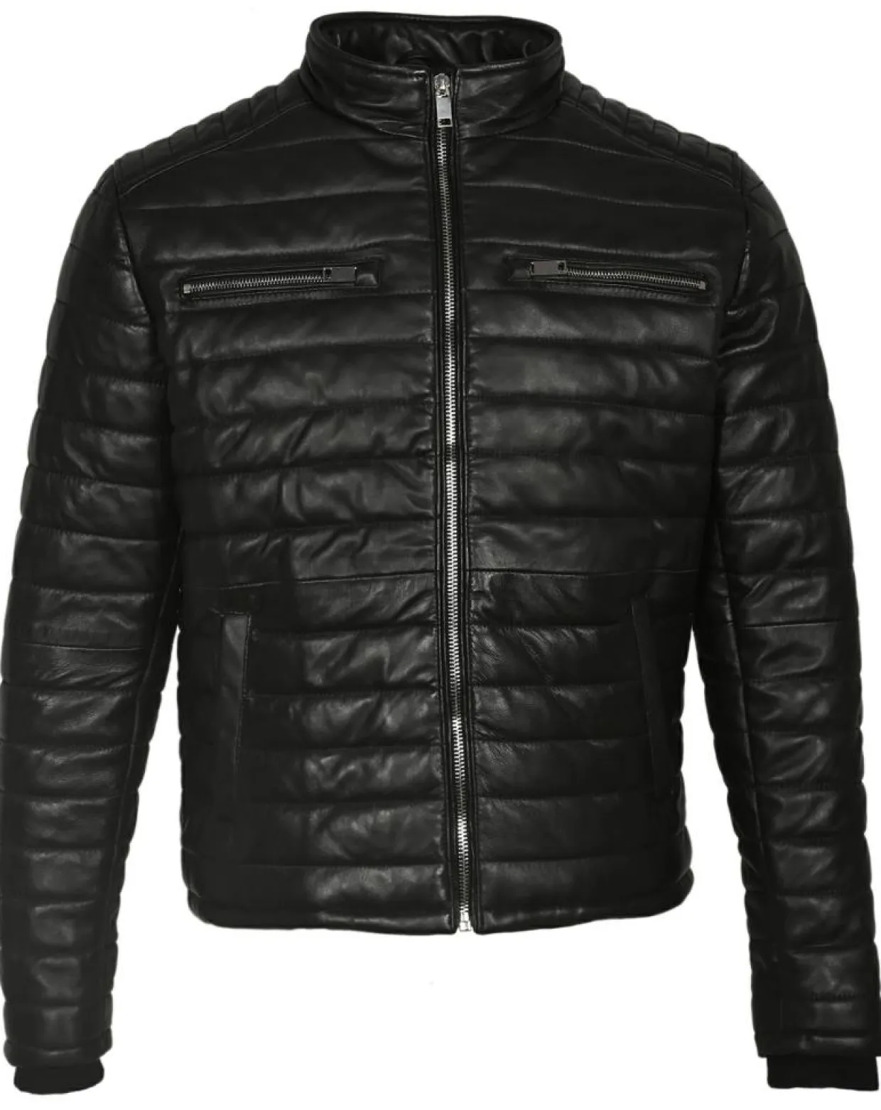 Doudoune en Cuir Anibal noire-Blue Wellford Best