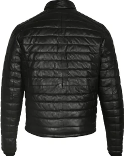 Doudoune en Cuir Anibal noire-Blue Wellford Best