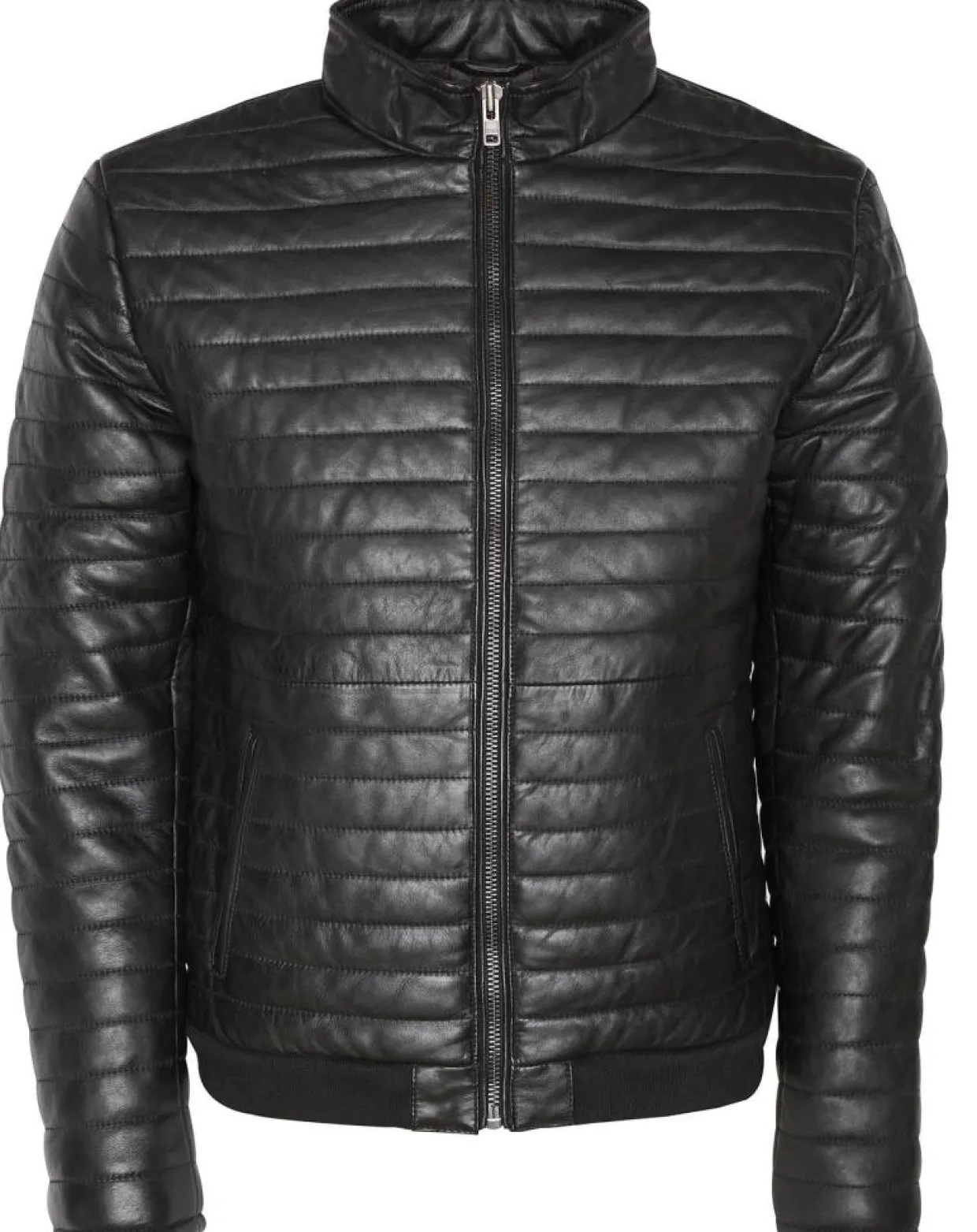 Homme Blue Wellford Vestes, Blousons^Doudoune en Cuir Camilo noire