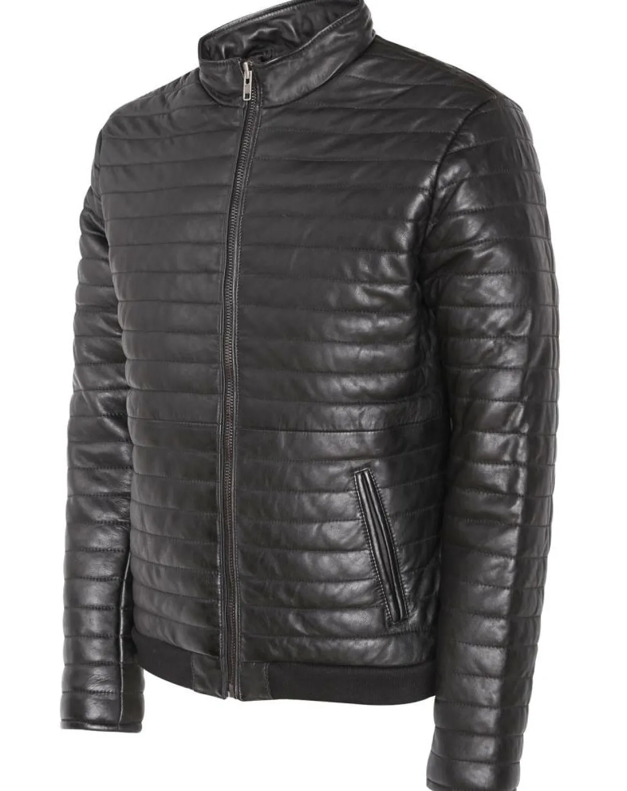 Homme Blue Wellford Vestes, Blousons^Doudoune en Cuir Camilo noire