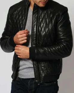 Doudoune en Cuir Javier noire-Chyston Hot