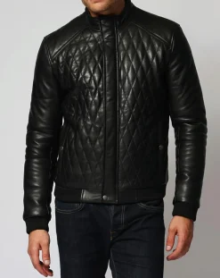 Doudoune en Cuir Javier noire-Chyston Hot