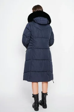 Doudoune longue bleu nuit-Assuili Clearance