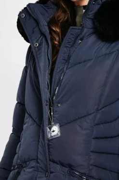 Doudoune longue bleu nuit-Assuili Clearance
