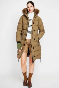 Doudoune longue marron-Assuili Sale