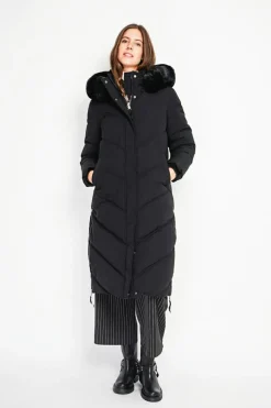 Doudoune longue noire-Assuili Outlet