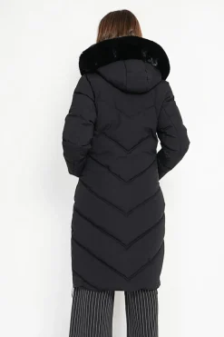 Doudoune longue noire-Assuili Outlet