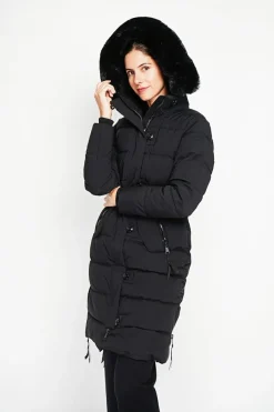 Doudoune longue noire-Assuili Discount