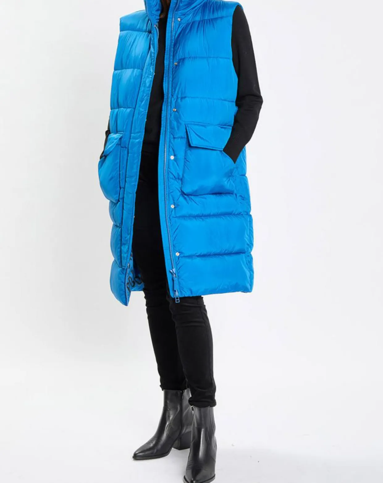 Femme Marc O'Polo Manteaux^Doudoune longue sans manches bleue