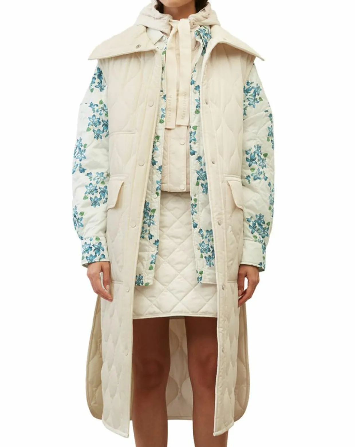 Doudoune longue sans manches padded beige-Marc O'Polo Hot