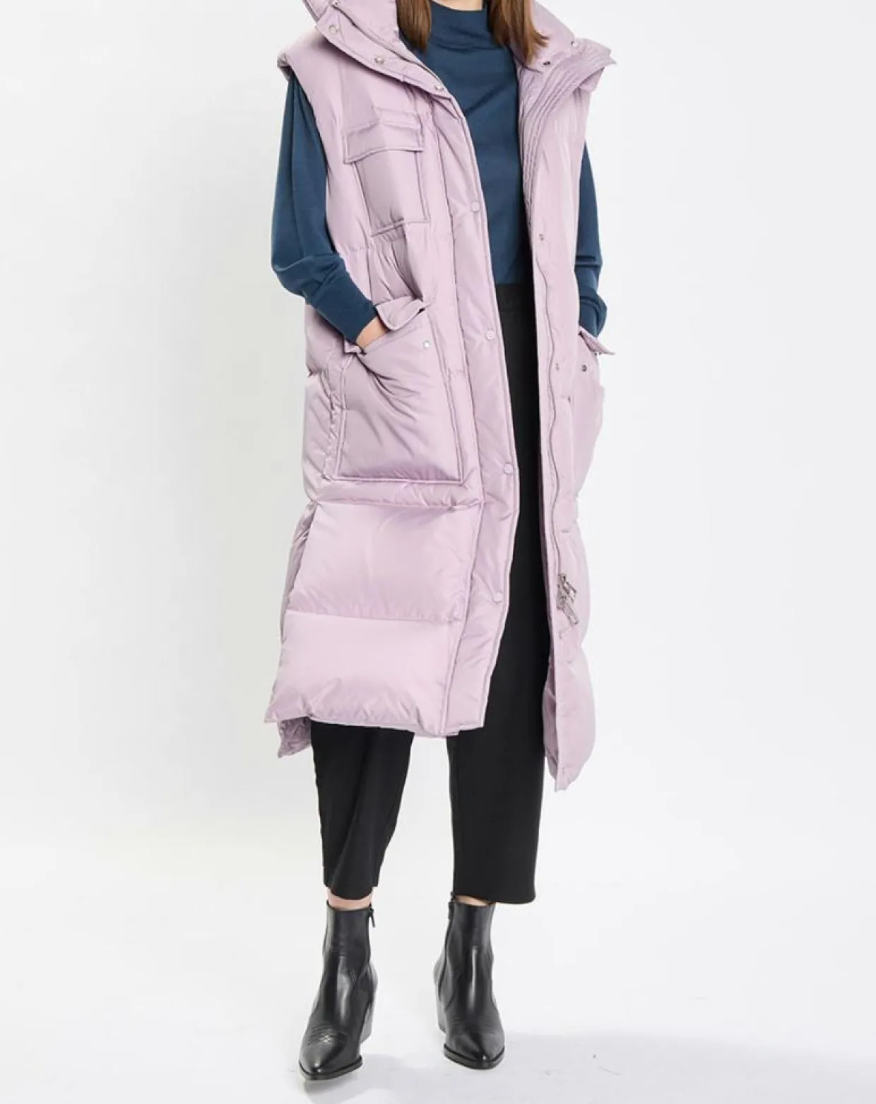 Femme Marc O'Polo Manteaux^Doudoune longue sans manches 3 poches violet clair