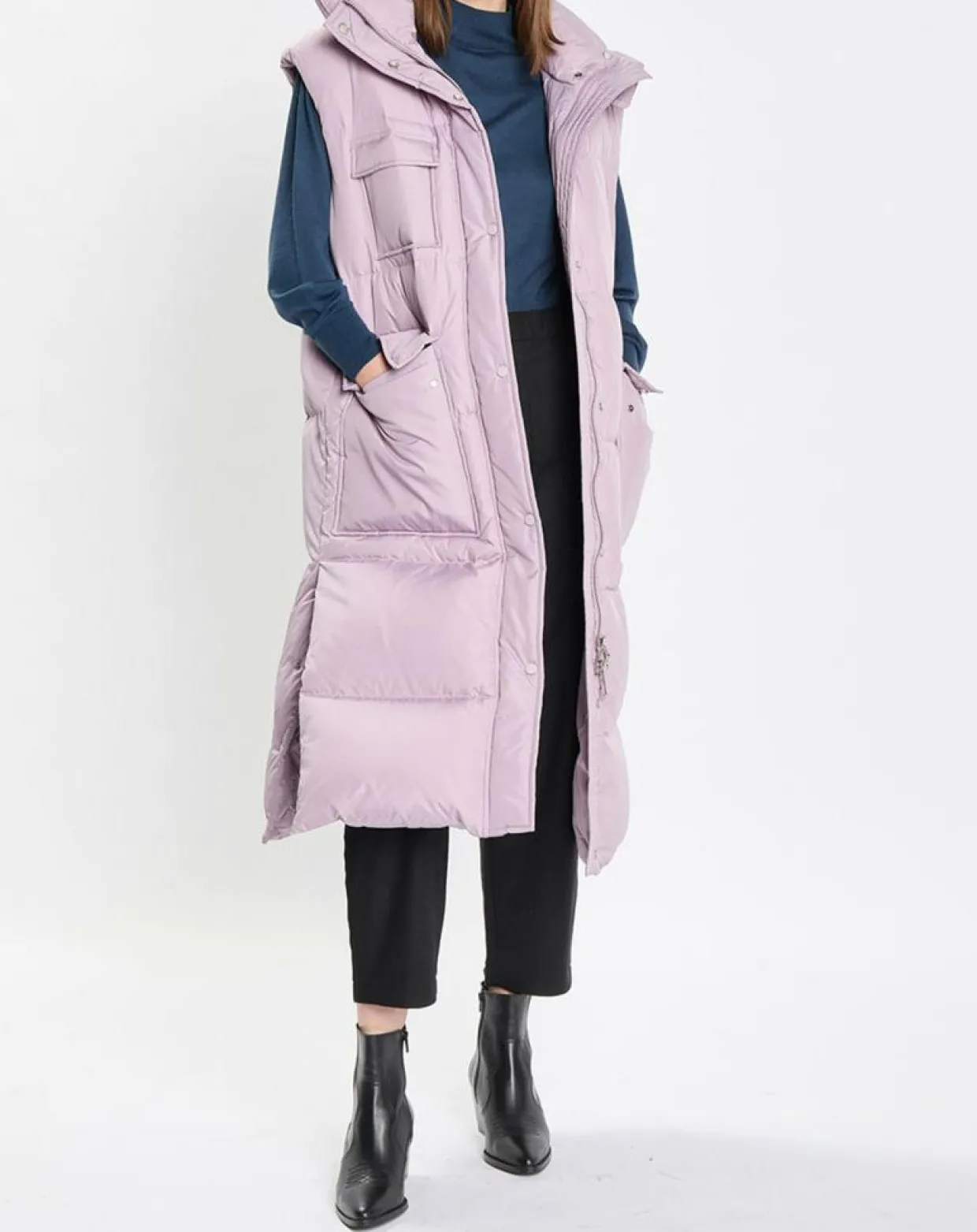Femme Marc O'Polo Manteaux^Doudoune longue sans manches 3 poches violet clair