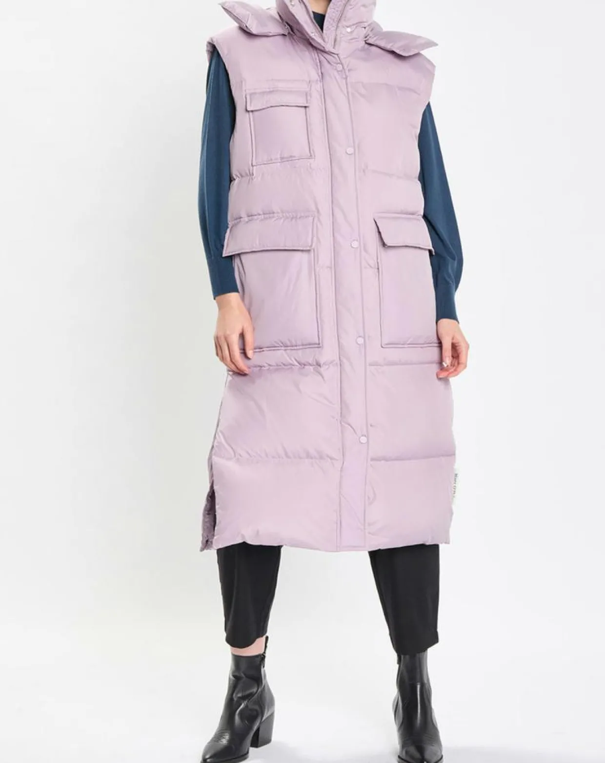 Femme Marc O'Polo Manteaux^Doudoune longue sans manches 3 poches violet clair
