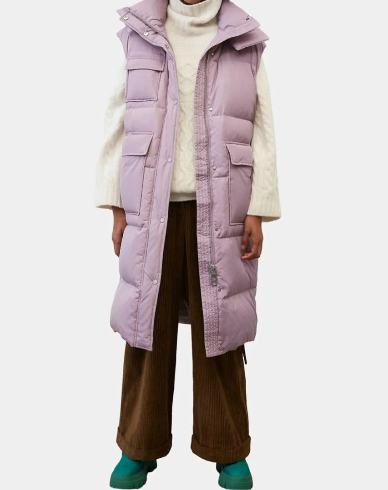 Femme Marc O'Polo Manteaux^Doudoune longue sans manches 3 poches violet clair