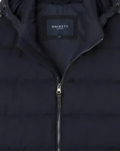 Doudoune sans manches à capuche bleue-Hackett London Outlet