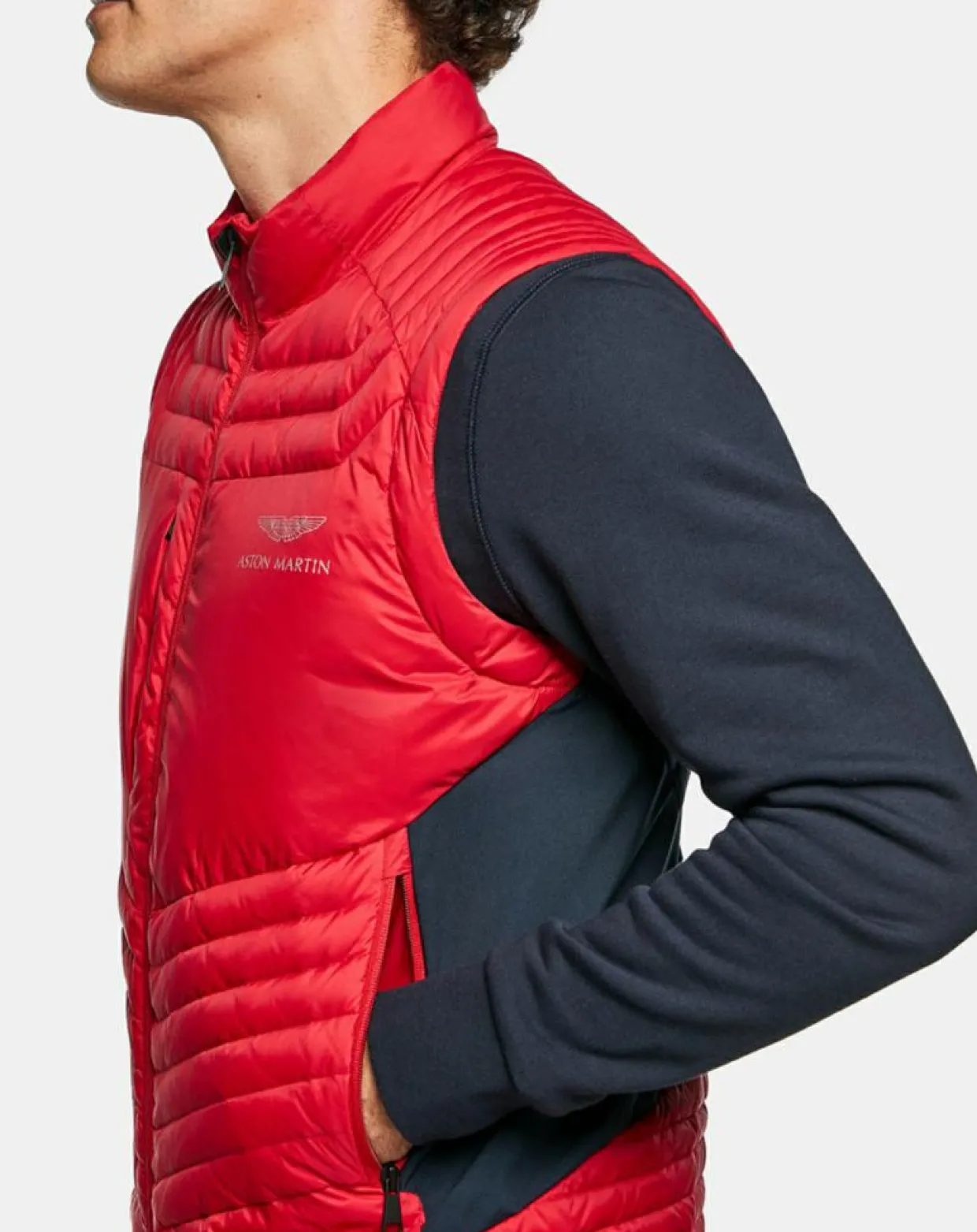 Doudoune sans manches Aston Martin Racing rouge/bleu-Hackett London Clearance