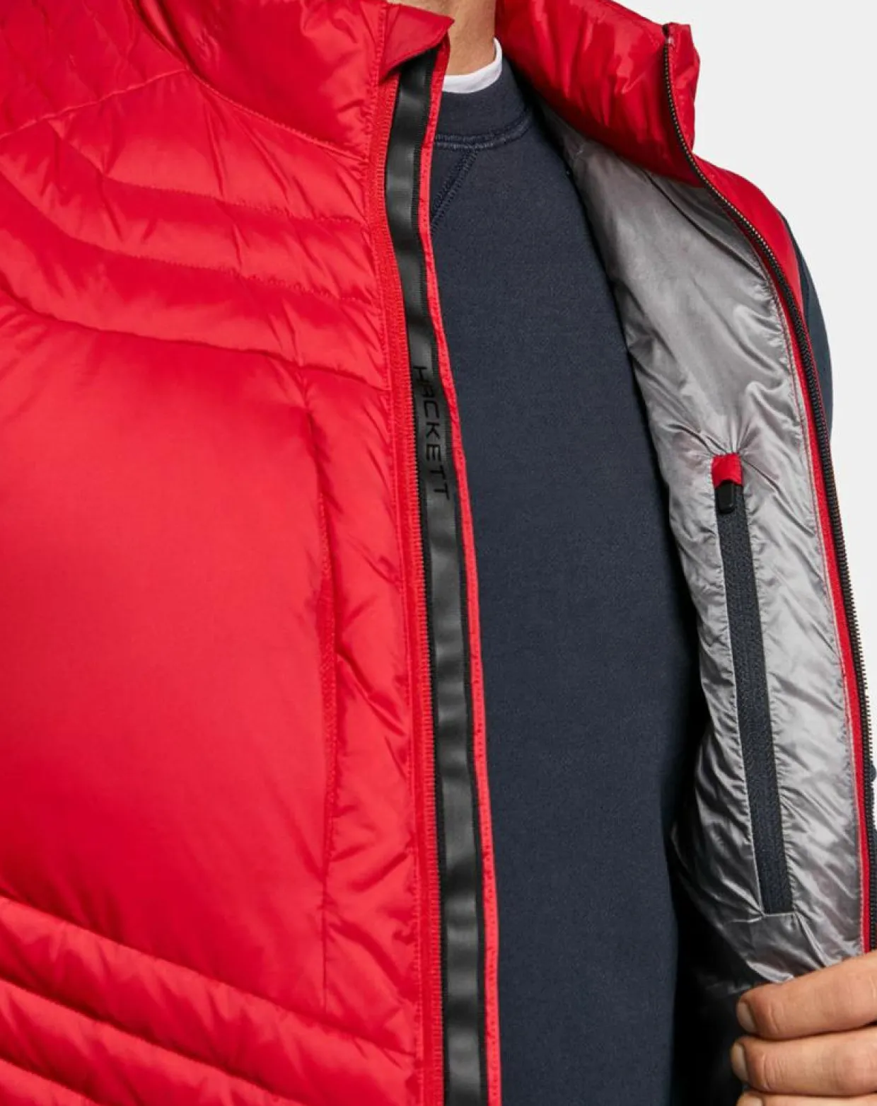 Doudoune sans manches Aston Martin Racing rouge/bleu-Hackett London Clearance